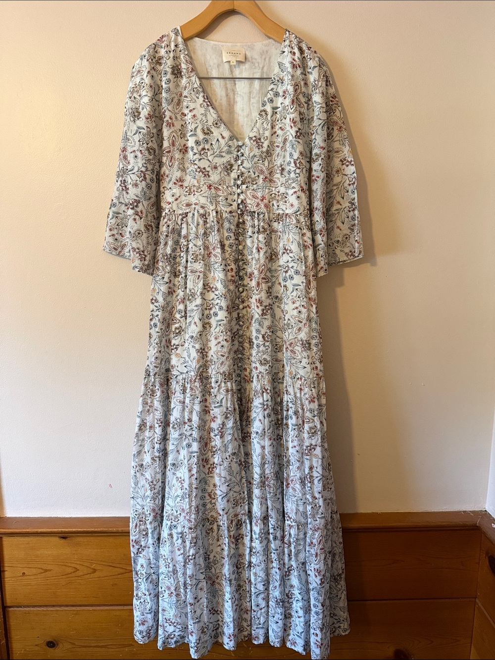 Sezane Bonnie Botanic Garden Floral Maxi Dress Size XS - Picture 2 of 7